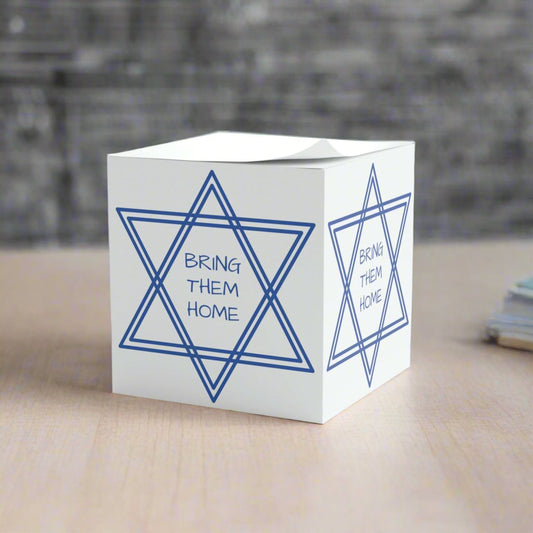 Note Cube - Bring Them Home Star of David Design